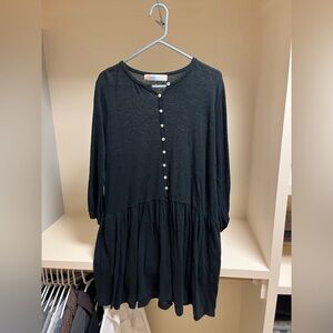 Free People beach collection black button down dress